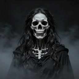 Hyper realistic portrait of a Goddes of death, Dark Studio Lighting, fog, by Emil Melmoth, Trending on Artstation, 8k
