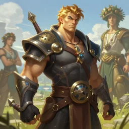 grand general swain league of legends on his day off, highly detailed, digital painting, artstation, concept art, smooth, sharp focus, illustration, ArtStation, art by artgerm and greg rutkowski and alphonse mucha and Edmund Blair Leighton and Charlie Bowater