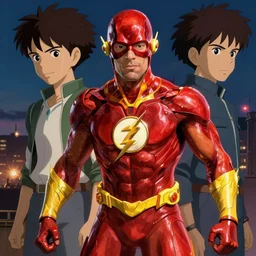 a highly detailed matte painting of dwayne johnson as the flash by studio ghibli, makoto shinkai, by artgerm, by wlop, by greg rutkowski, volumetric lighting, octane render, 4 k resolution, trending on artstation, masterpiece
