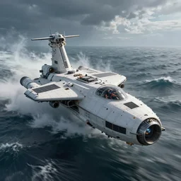 space ship sailing on treacherous stormy ocean, stylized, artgerm, artstation, hd, cgsociety, cgi, realistic, dramatic, cinematic, artistic, trending, detailed