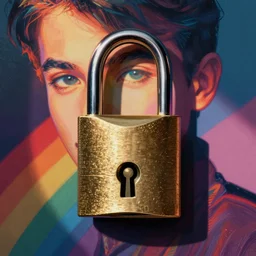 rainbow sean lock. pop art.