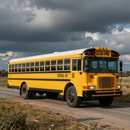 A train painted like a yellow school bus