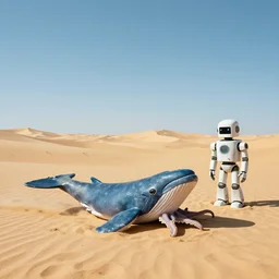 🐋🐙🤖👽 🐳 in desert, photography by bussiere rutkowski andreas roch