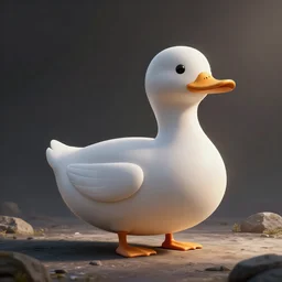 Duck shaped spaceship, 3d render, elegant, smooth shapes