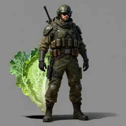 commando cabbage by ilya kuvshinov, rossdraws, artgerm, sola digital arts, anti aliasing, raytracing inspired by escape from tarkov character concept art