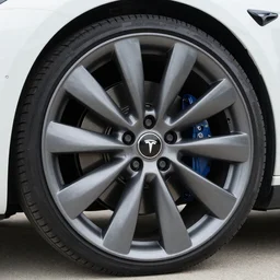 Tesla on 24 inch rims in Houston, slab