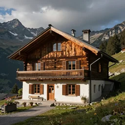 a mountain cottage in the swiss alps designed by antoni gaudi. art by rolf armstrong, edward hopper, and eyvind earle.