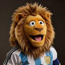 Lionel Messi as a Muppet, close up