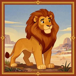 the lion king in the style of medieval art
