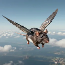 rat with wings flying in microsoft flight simulator