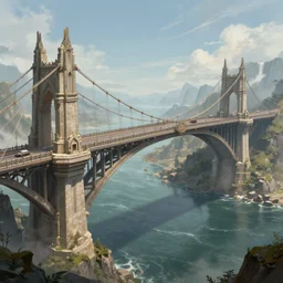 epic bridge design, fantasy art, highly detailed