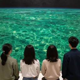 looking from space at green sea, by wenjun lin, by artem chebokha, by alena aenami, by ian llanas, 4 k