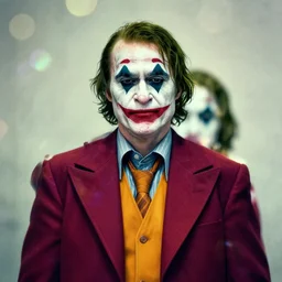 portrait of saul goodman and walter white as the joker, absurdist bokeh caustics