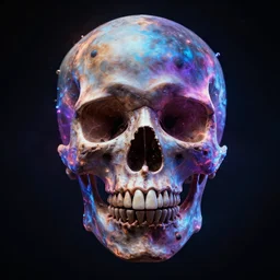 a human skull made of cosmic energy