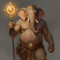 fantasy portrait, portly elephantine man, wearing loincloth, holding holy symbol, rpg game, main character, detailed, digital painting, artstation, sharp focus, illustration, tomasz alen kopera, peter mohrbacher, donato giancola, joseph christian leyendecker, wlop, frank frazetta