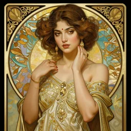 sensual bengali girl, art deco portrait, elegant, intricate, digital painting, artstation, concept art, smooth, sharp focus, illustration, art by artgerm and greg rutkowski and alphonse mucha