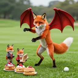 4 5 mm 1 9 7 7 cookbook food photography of a fox cosplayer on a golf course summoning a demon, photography by tyler mitchell johfra bosschart