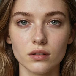 woman, thin long nose, medium lips, wheat hair, close - up, high sharpness, zeiss lens, fashionable bruno dayan, erik madigan heck, helmut, karl lagerfel, artistic, hyper - realistic, beautiful face, octane rendering