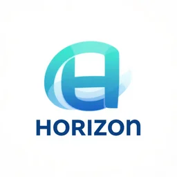 horizon logo with cyan and blue tones