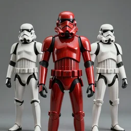1 9 5 0 s retro future robot army stormtroopers, muted colors, by jean baptiste monge, chrome red