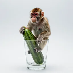 ape in a cucumber glass