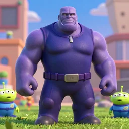 thanos in the movie toy story, 3 - d animation, cartoon, pixar, disney, toon shader, arnold render, unreal engine, artgerm, artstation