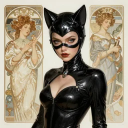 Cat Woman, highly detailed, digital painting, artstation, concept art, smooth, sharp focus, illustration, ArtStation, art by artgerm and greg rutkowski and alphonse mucha and J. C. Leyendecker and Edmund Blair Leighton and Katsuhiro Otomo and Geof Darrow and Phil hale and Ashley wood and Ilya repin and Charlie Bowater
