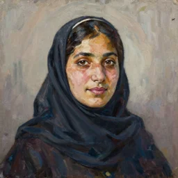 portrait of a afghani woman ( 3 5 ) from afghanistan in 2 0 2 1, an oil painting by ross tran and thomas kincade