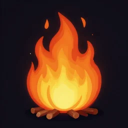 a professionally designed burning pyre emoji, vector art