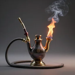 bong, water pipe, fire, smoke, octane render, 8 k, ultra hd, unreal engine 5, ray tracing