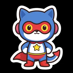 cute miss mascot serpang serpang huntail super hero sticker art, cronobreaker, beeple game icon
