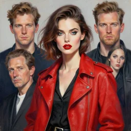 a ultradetailed beautiful painting of a stylish woman in a red jacket, by greg rutkowski, conrad roset and ilya kuvshinov trending on artstation
