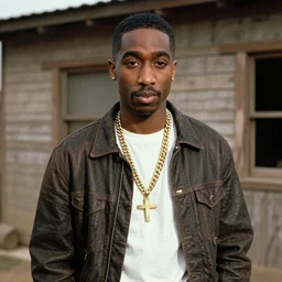 wild west era photo of Tupac Shakur