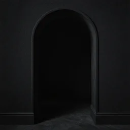 gazing through a black archway to the void, black night, intricate high detail matte painting masterpiece
