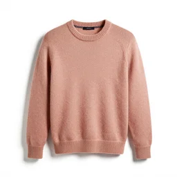 rose gold wool sweater, photorealistic, isolated on a pure white background, centered, entire object in frame, sharp focus, soft studio lighting