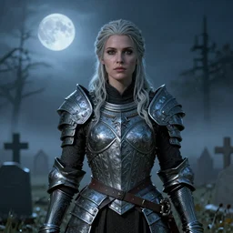 unknown elder scrolls vi female character portrait, partially clothed in highly detailed elven armour, atmospheric lighting, painted, intricate, highgate cemetery, mist, cold, volumetric lighting, beautiful, blue moon light, sharp focus, ultra detailed, by leesha hannigan, ross tran, thierry doizon, kai carpenter, ignacio fernandez rios