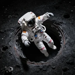astronaut falls into a black hole