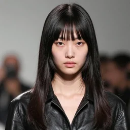 ektachrome, youthful asian demure, exquisite features, feminine cut, frontiers in flight leather, boris vallejo, mario testino