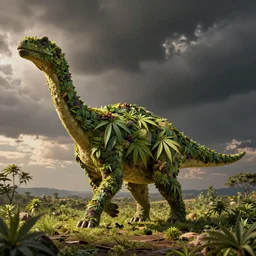brontosaurus made out of marijuana