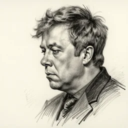 a realistic yet scraggly portrait sketch of the side profile of a stern and sophisticated elton john, trending on artstation, intricate details, in the style of frank auerbach, in the style of sergio aragones, in the style of martin ansin, in the style of david aja, in the style of mattias adolfsson