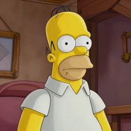Homer Simpson, sharp focus, illustation, stunning lighting, realistic character concept, light atmosphere, golden ration, cinematic lighting, high resolution, insanely detailed and intricate, art by Hayao Miyazaki, 8k
