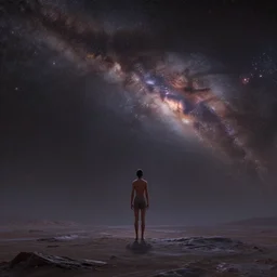 when a plane of existence is on the verge of new life, first there must be death. a lonely being awaits there, separated from purpose or meaning, until the time is right for it to take its place among the pale stars, visually stunning, cinematic, highly detailed, blender 3 d, trending on cgsociety, 3 d render, rendered in octane