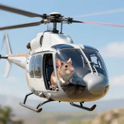 image taken from outside of a mouse sitting inside the cockpit of a flying helicopter, trending on artstation