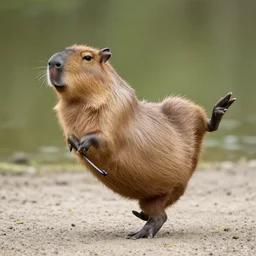 a profile picture of a capybara breakdancing