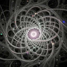 highly detailed generative art glitch of a sonic fibonacci mandelbulb fractal in muted colors