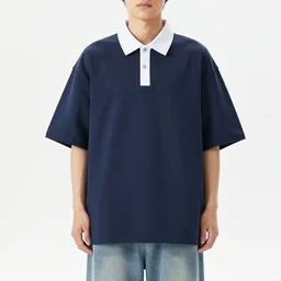 high key lighting model wearing oversized jeans and 8 0's polo shirts with popped collars on the runway. major glow - up. pastel colors give relaxed cuts and structure. couture. high fashion. fashion week