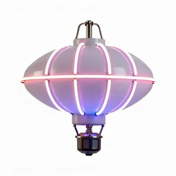 neon blimp, 8k product photo, isolated on a pure white background, centered, entire object in frame, sharp focus, soft studio lighting