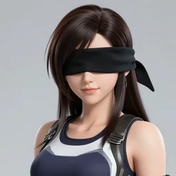 high quality art of tifa lockhart with blindfold, trending on artstation