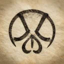 the sacral symbol on ancient paper, close up photo, ultra realistic, studio photo, bokeh, 4 k, hd, centered