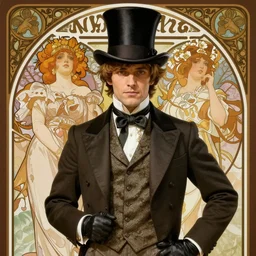 highly detailed portrait of sebastian michaelis, suit vest and top hat and gloves, by sakimichan, conrad roset, mucha, greg rutkowski, loish, rossdraws, detailed and intricate gothic victorian environment